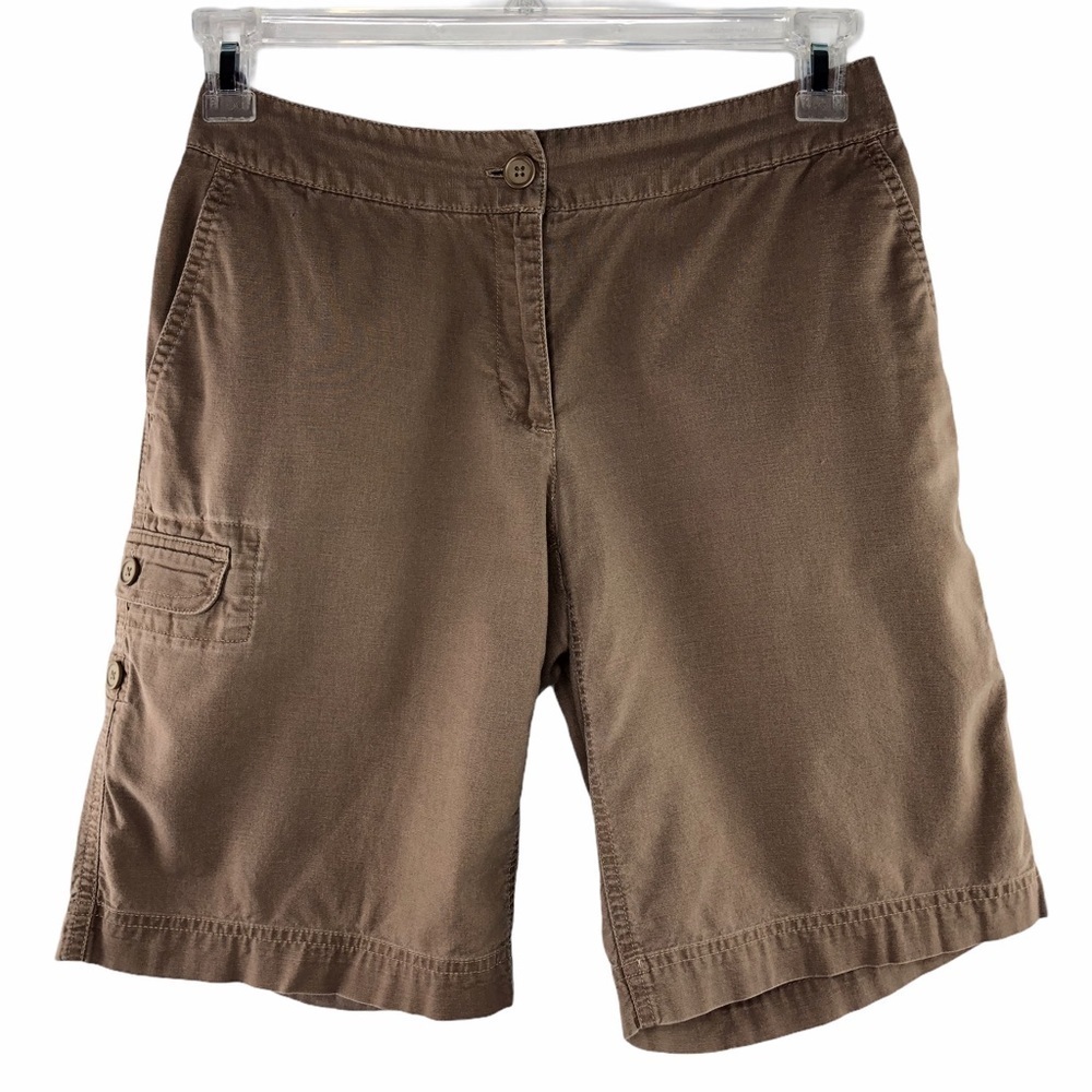 Izod stretch tan cargo bermuda shorts, 6